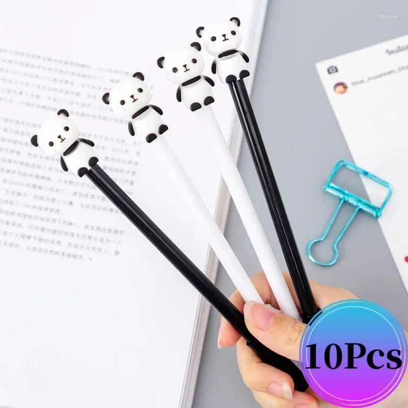 10 Teile/los Panda Gel Stift Lustige Original Stifte Zum Schreiben Tinte Bleistifte Ziemlich Schreibwaren Kawaii Set Ästhetischen