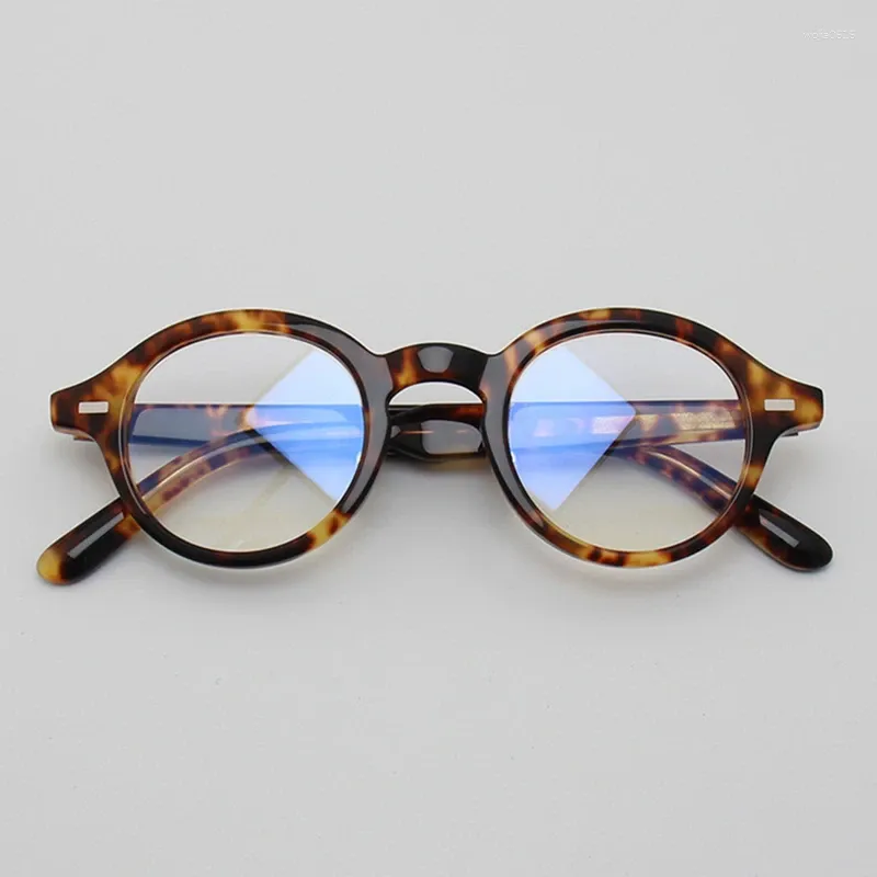 Lunettes de soleil Cadres Marque Designer Vintage Rond Acétate Lunettes Cadre Pour Hommes Femmes Optique Myopie Prescription Lunettes À La Main Rétro