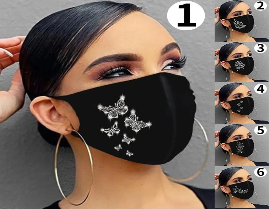 Fashion Sparkling Rhinestone Women Jewelry Elastic Mask Magic Scarves Reusable Washable Fashion Face Masks Bandana Masks Headwears5812011