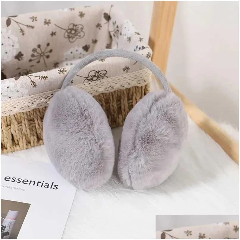 Ear Muffs Ear Muffs Thicken Earmuffs Women New Winter Warmer Cute Plush Girls Solid Color Back Wear Outdoor R231009 Drop Delivery Fash Dhcuz