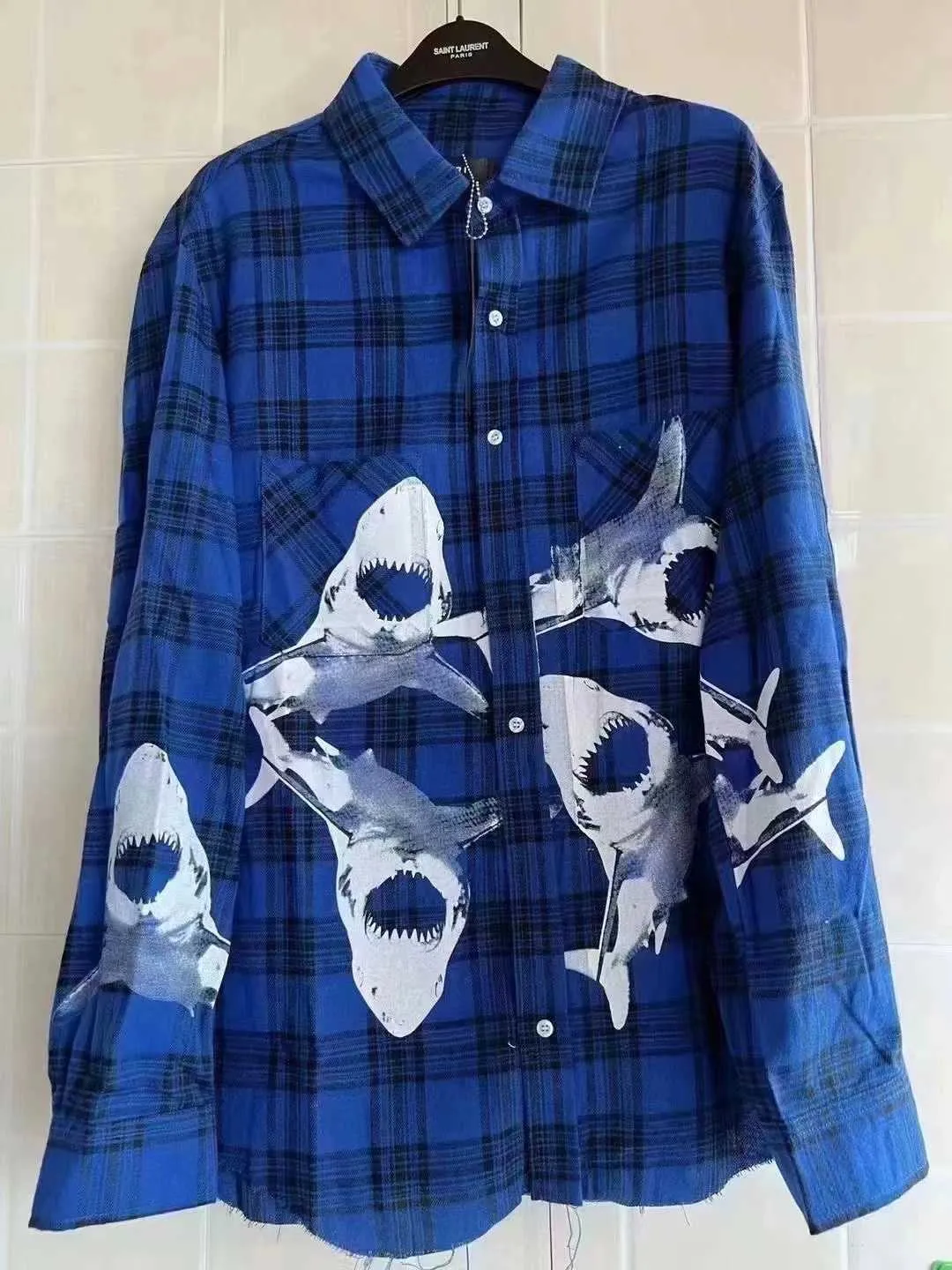 Designer Vêtements De Luxe Mode Casual Chemises Amiiri Style Shark Shirt Streetwear Rock Hip Hop Tops à vendre