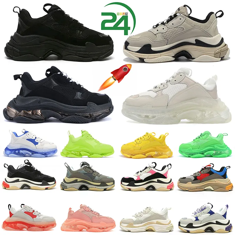 2024 scarpe firmate sneakers triple s uomo donna scarpe casual Plate-forme b22 suola trasparente nero bianco grigio rosso rosa blu Royal Neon Green scarpe da ginnastica da uomo economiche Tennis