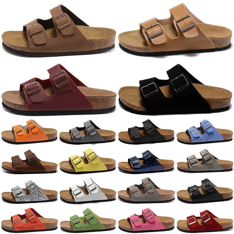 Sandálias de verão Arizona Slides Birks Homens Mulheres Chinelos Birko-Flor Nubuck Couro de luxo Tamancos Mocha Beach Shoes Outdoor Sandália de sola grossa