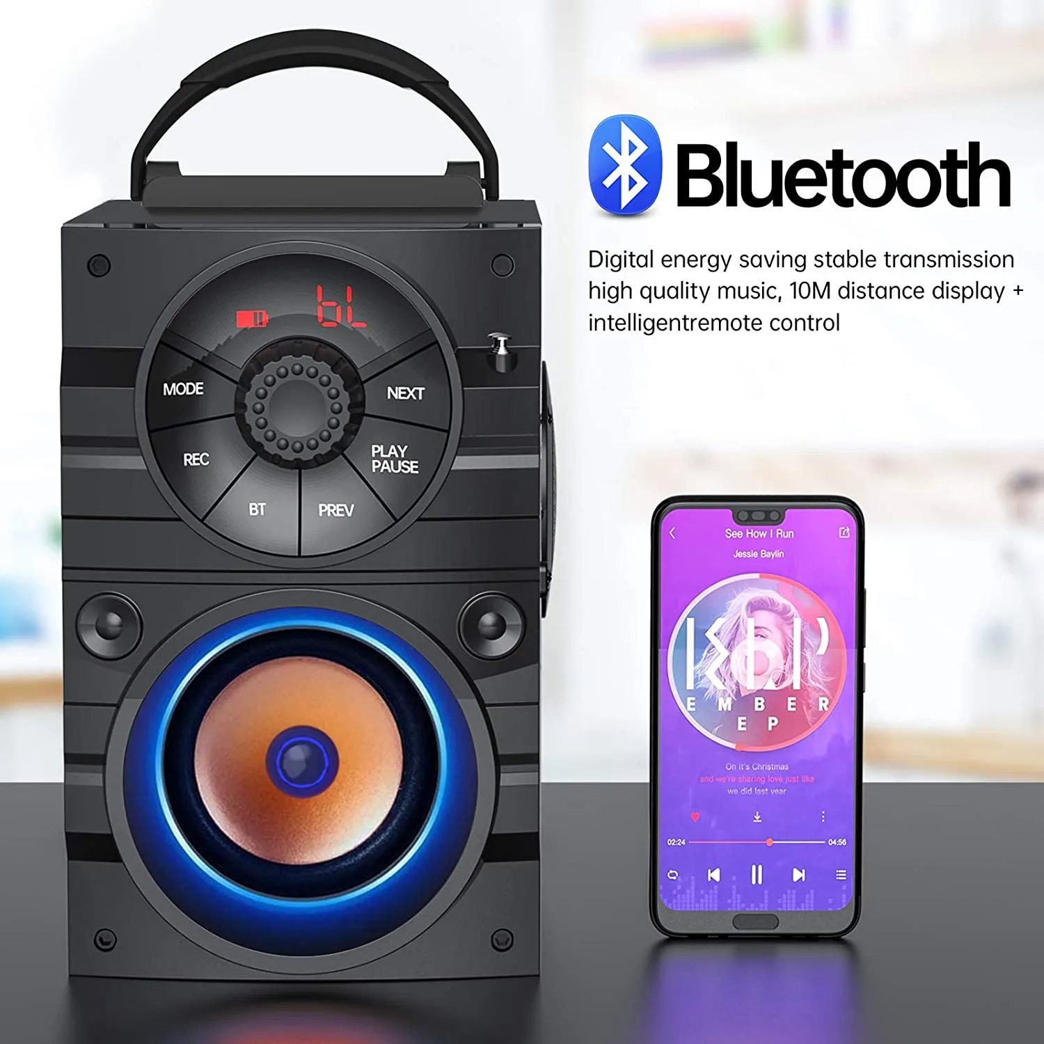 Altavoces Bluetooth Con Luz, Altavoces Grandes Inalámbricos Con
