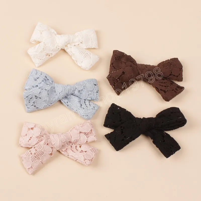 Fermagli per capelli da bambina da 3,9 pollici Fiocchi in pizzo Accessori per capelli per bambini Simpatici fermagli per bambini Primavera Forcine per capelli Principessa Barrette