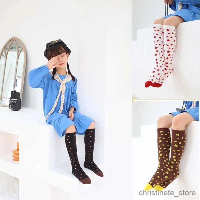 Calcetines para niños Princesa infantil niña pequeña floral Primavera otoño calcetines moda dulce niños niño calcetines de pantorrilla tubo sobre entusiasta alto bebé calcetines retro R231125