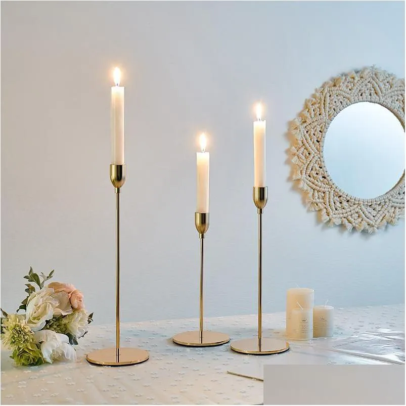 Candle Holders Taper Candle Holder Candlestick Gold Holders Wedding Decor Table Centerpieces Candelabra Candelabros Candlelight Dinner Dhzjs