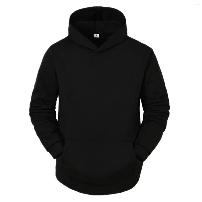 Men s Hoodies Zip Up Sweatshirt Mens Sweater Autumn Solid Color Long Sleeve Jacket Pocket Hooded Blouse Male Zipper Hoodie Pullover Black