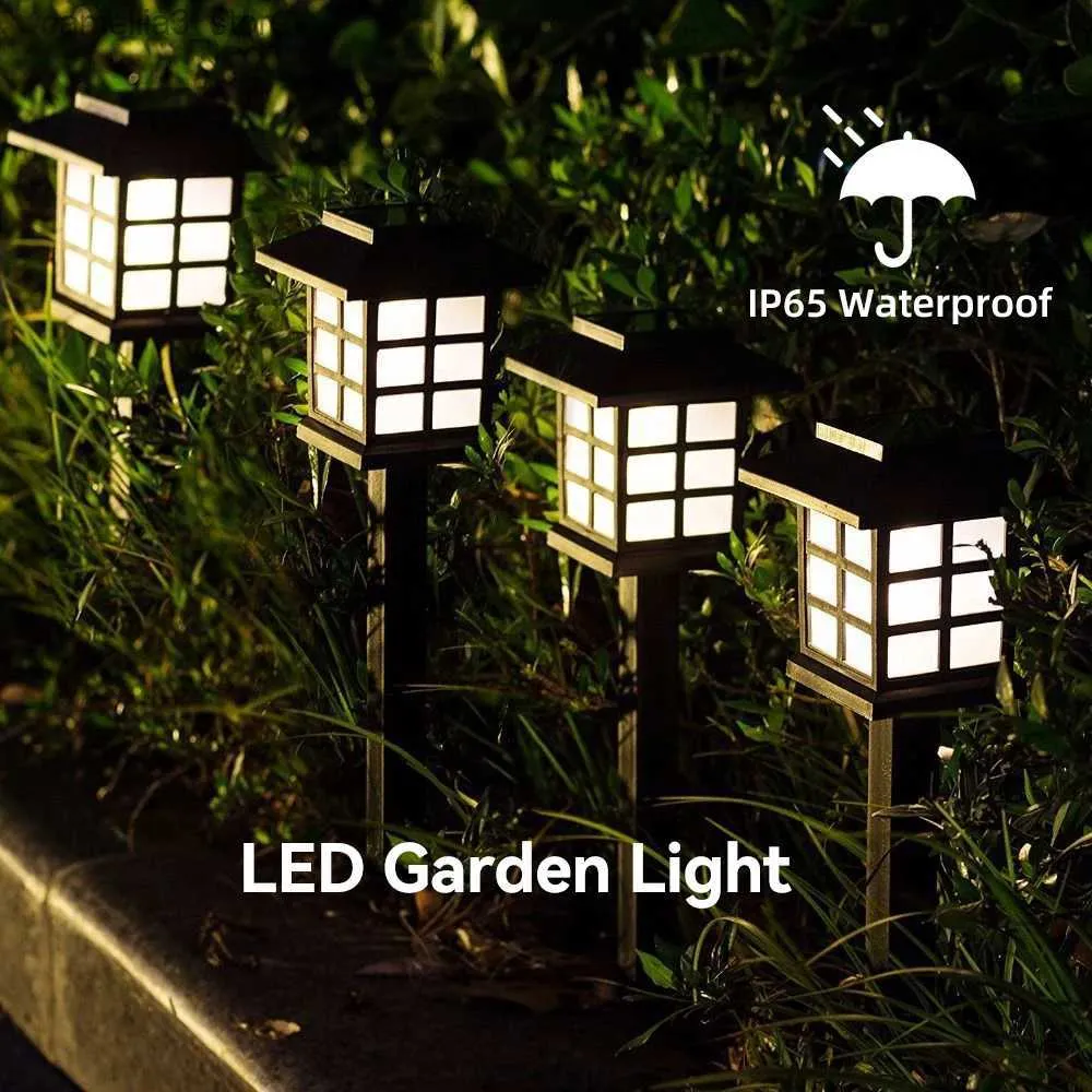 Lampes à gazon Lumière solaire LED lumière de voie extérieure IP65 étanche lumières de pelouse décor de jardin Patio allée passerelle éclairage énergétique lampe solaire Q231125