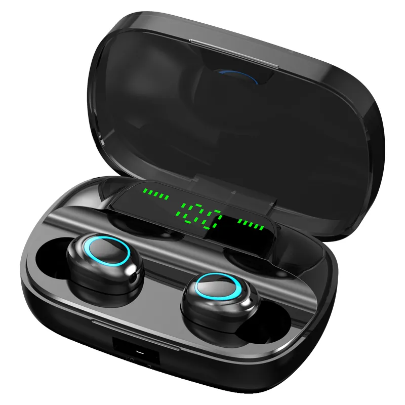 S11 Bluetooth 5.0 Kablosuz Kulaklık TWS Kulaklıklar Dokunmatik Kontrol Kulaklıkları 8D Oyun Kulaklığı 3500mAH Telefon için Güç Bankası PK G20