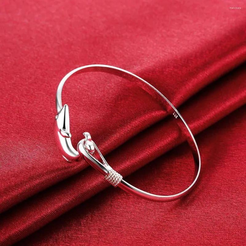 Bangle verkopen sieraden modetrend verzilverde liefde patronus enkele lijn dolfijnarmband voor vrouwen accessoires cadeau