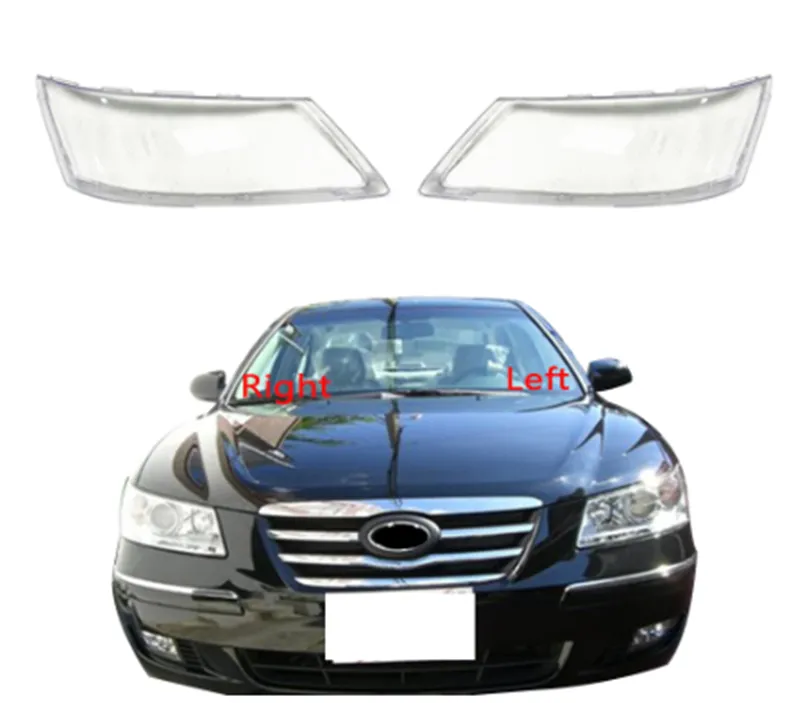 Substituição de carro Cobertura do farol do farol do farol Chela GlassHeadlamp Shade Transparent para Hyundai Sonata NF 2008 2009