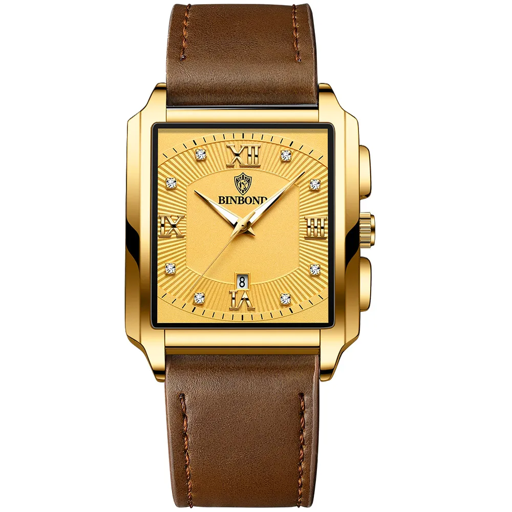 Mens watch roman numerals leather deals band