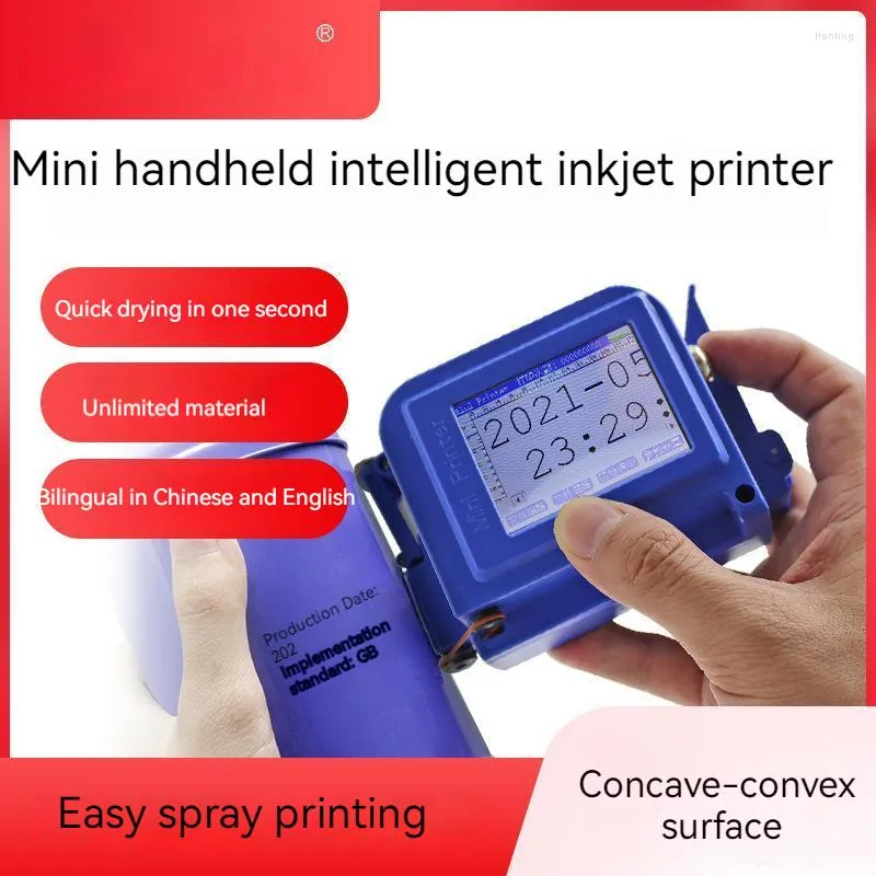 Mini handhållen bläckstråleskrivare Small Portable Production Date QR Code Intelligent 12,7mm Office Electronic