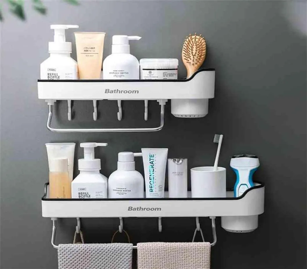 ONEUP Corner Bathroom Shelf Wall Mounted Shampoo Shower Shelves Holder Storage Rack Organizer Towel Bar Accessories 210423282C3777266