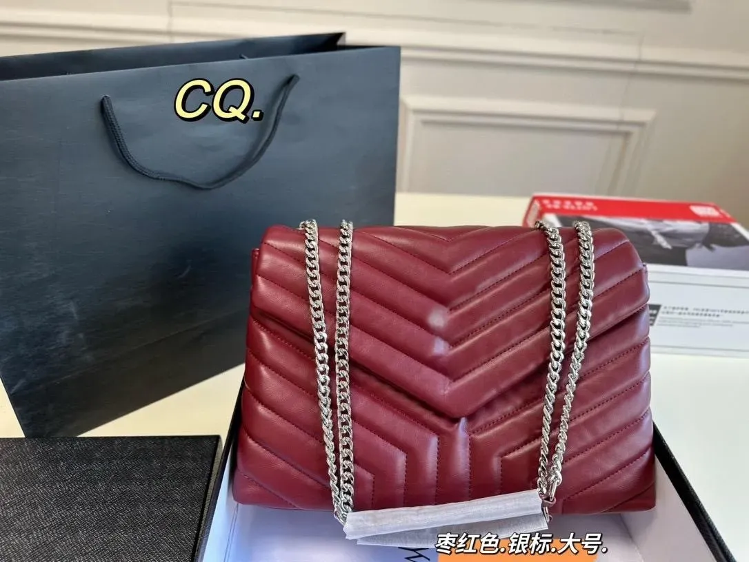 2023 Designer Luxury Handbag Loulou Real Leather Shoulder Bags Long Chain Flapbag Högkvalitativ Tote Designerpurse Crossbody Bag Women's Hand