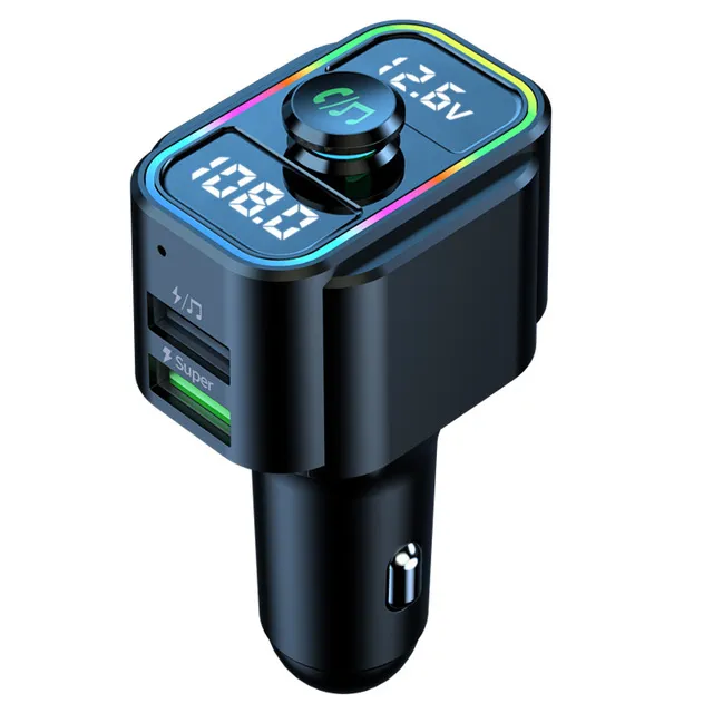 22.5W Super Rapide Charge Transmetteur FM Bluetooth Car Audio Mains Libres Lecteur Mp3 Double USB Adaptateur De Voiture