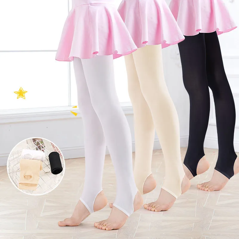 Calcetines deportivos Medias de ballet sin pies Medias de baile Medias Niños Niños Práctica Bailarina Leggings blancos Mujeres 230425