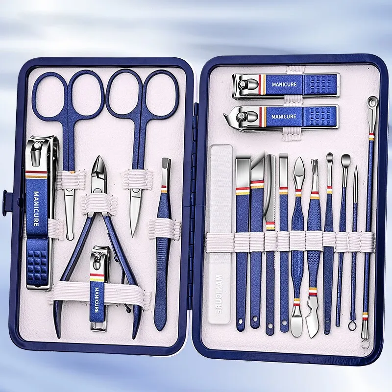 Tırnak Manikür Seti Highquality 919pcset Tırnak kesici seti Paslanmaz çelik tırnak kırpucuları Set Manikür Kitleri Makas Makyaj Güzellik Aracı 230425