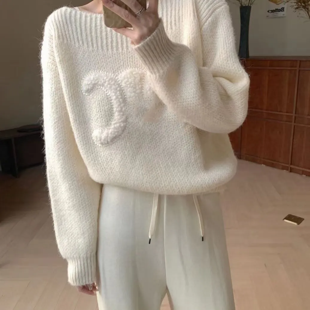 Save Big on Bulk Chic Patchwork Shirt French Paris Designer Sexy Knit Shirt  Wear Front Letter Patchwork Embroidery Comfortable Knit Jumper Chen