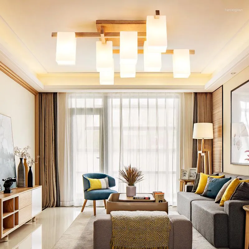 Ceiling Light: Nordic Creative Wood LED Lamp for Living Room