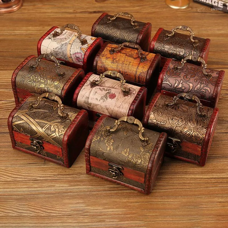Pc Middle Retro Jewelry Case / European Style Of Ancient Wooden Pencil Storage Boxes Manual To Do The Old/No Lock
