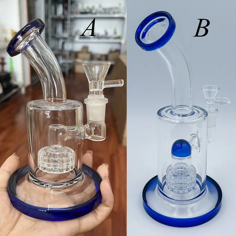 두꺼운 Dabber Glass Bongs Water Pipes Heady Stereo Matrix Perc Oil DAB Rig Hookah Bubbler와 14mm 보울 또는 Banger