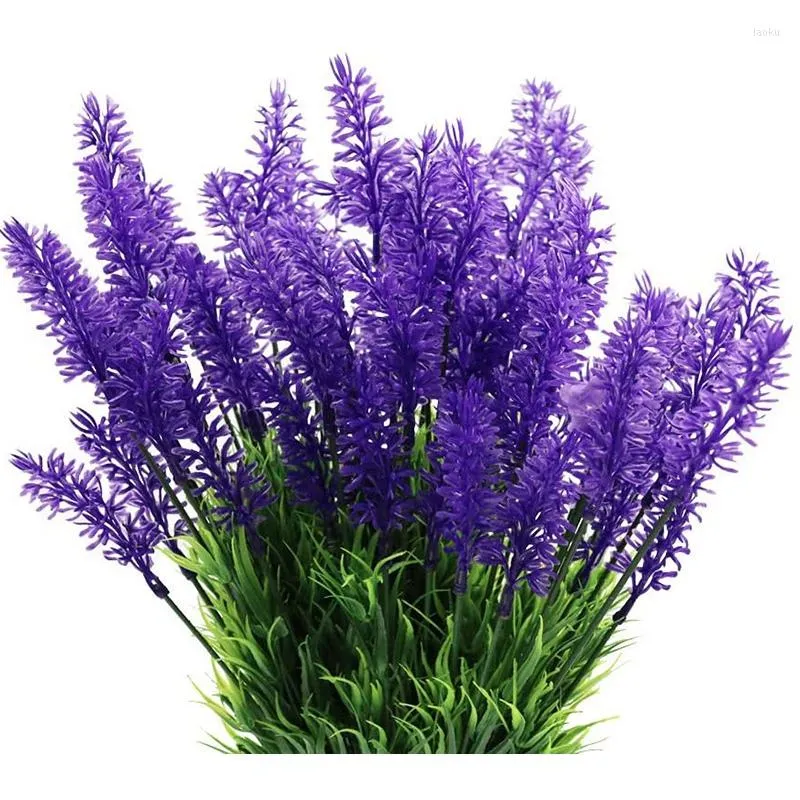 Dekorative Blumen, 10 Bündel, künstliche Blumen, Lavendel, für den Außenbereich, UV-beständig, Fake, kein Verblassen, Kunststoff