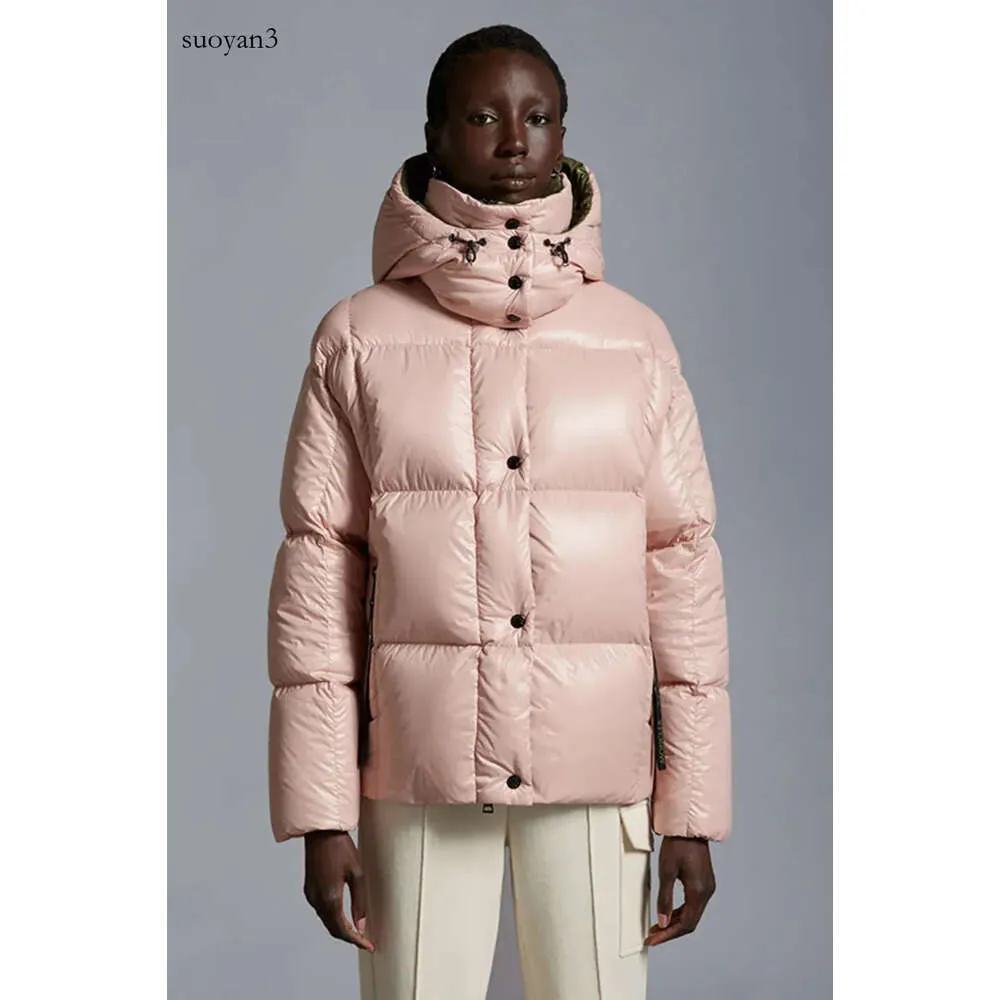 Vestes Parkas en duvet de canard blanc pour femme, manteaux courts Slim avec fermeture éclair, simple boutonnage, capuche rayée, collection automne-hiver 2023, 23036-3