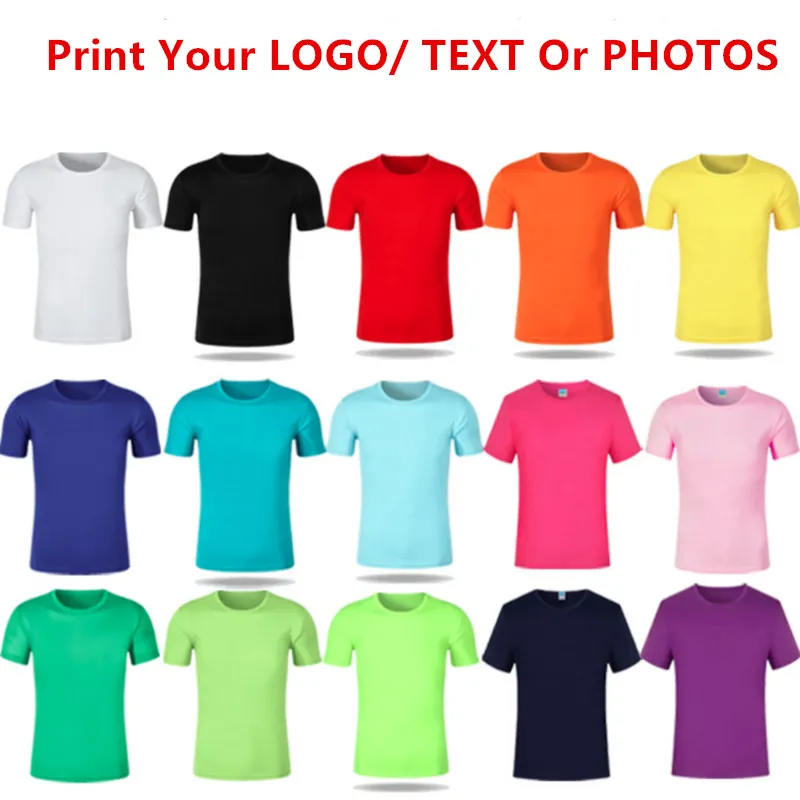 100% Polyester Design Your T Shirt Own T-shirts Printing Brand Logo Pictures Custom T-shirt Plus Size Casual Customize