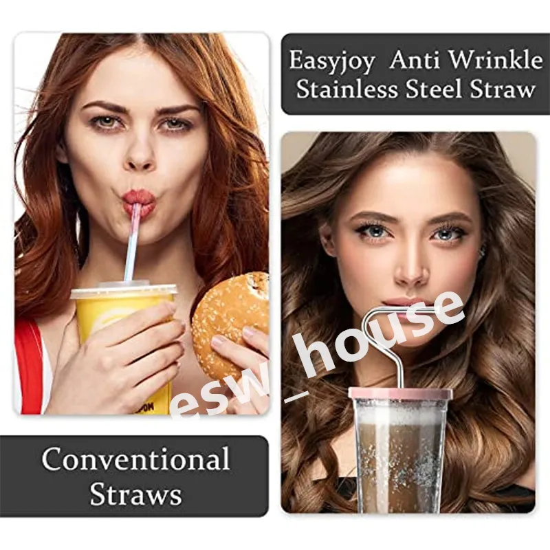 Flute Style Reusable Glass Straws Milkshake With Anti Wrinkle Design For  Engaging Lips And Lipstick Protection From Esw_home2, $6.01