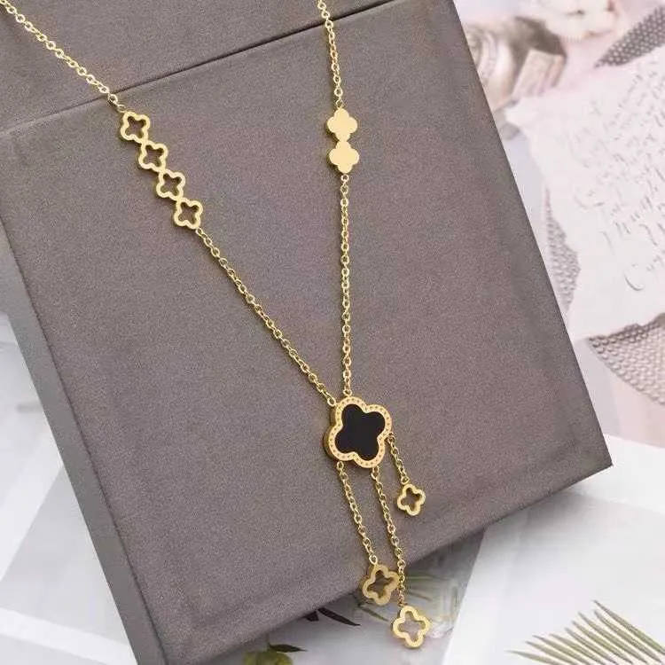 Fine Jewelry Waterproof Jewelry Brands Gold Clover Necklace
