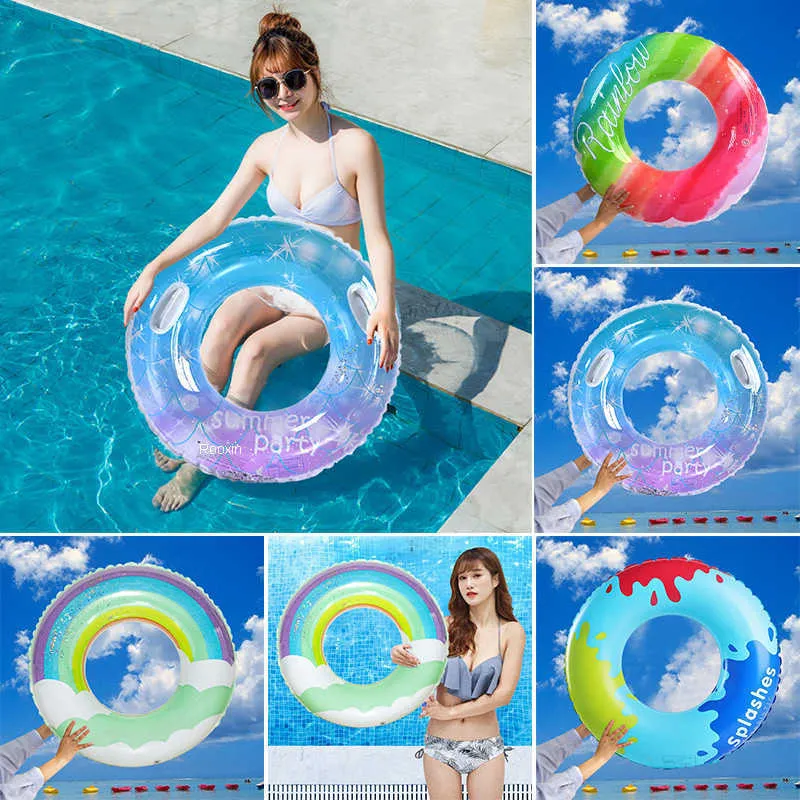 Giubbotto salvagente Rooxin Anello gonfiabile per nuoto Piscina Galleggiante per adulti Bambini Nuoto Cerchio Baby Water Play Tube Summer Beach Party Pool Toys J230424