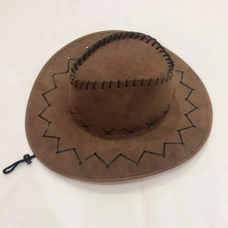 Boinas Moda Gamuza Western Cowboy Hat Viajes al aire libre Casual Hombres Visera Verano Cool Knight