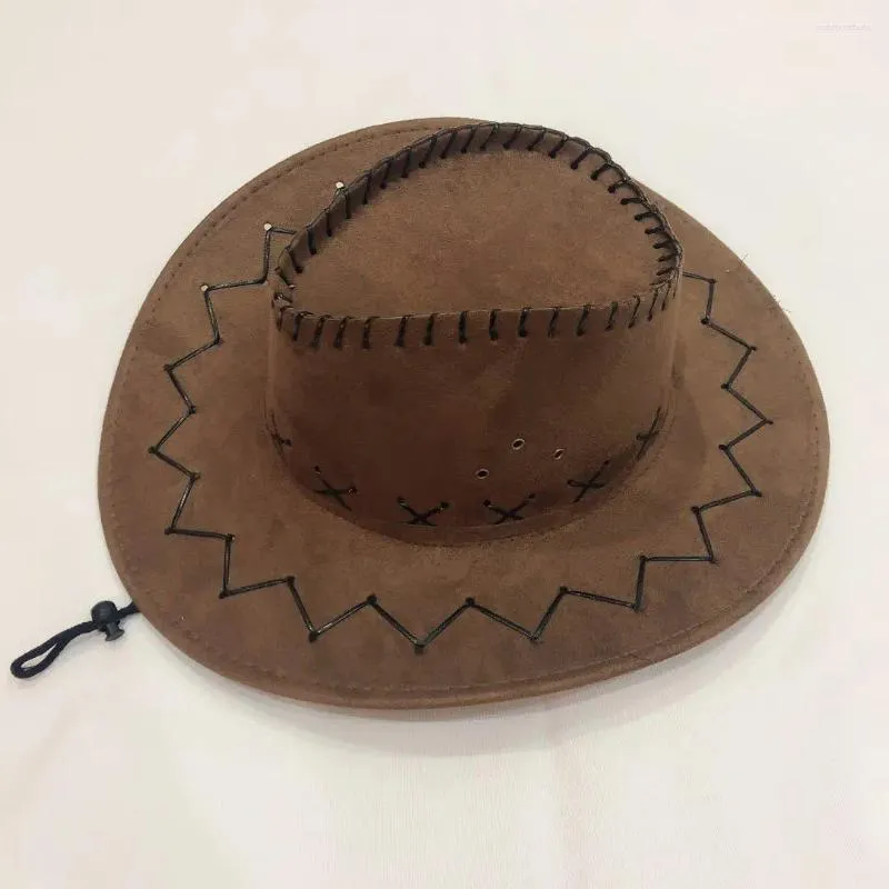 Bérets Mode Daim Western Cowboy Chapeau Voyage En Plein Air Casual Visière Pour Hommes Été Cool Knight