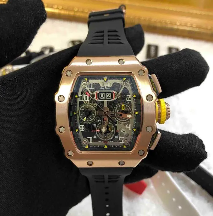 مصمم الساعات الميكانيكا الفاخرة مشاهدة Wristwatch Wristwatch Richard's Richard نفس الطلب كبير 45 مم برميل نبيذ برميل الطيران بالكامل تلقائي Milleser RM056