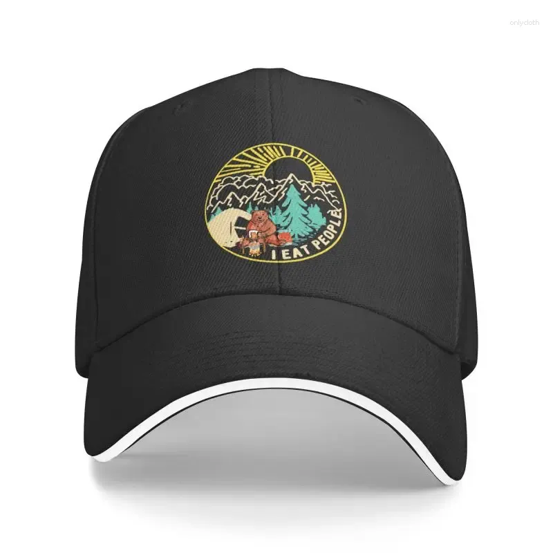 Ball Caps Personalized Funny I Hate People Eat Bear Baseball Cap Sports Women Men's Adjustable Camping Hiking Lover Dad Hat Spring