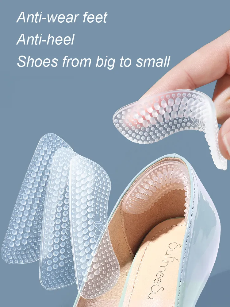 Piezas de zapatos Accesorios Actualización Tumit Stiker Silikon Penggenggam untuk Wanita Pria Antiselip Bantalan Antiselip Sisipan Pelindung Perawatan Kaki 230425