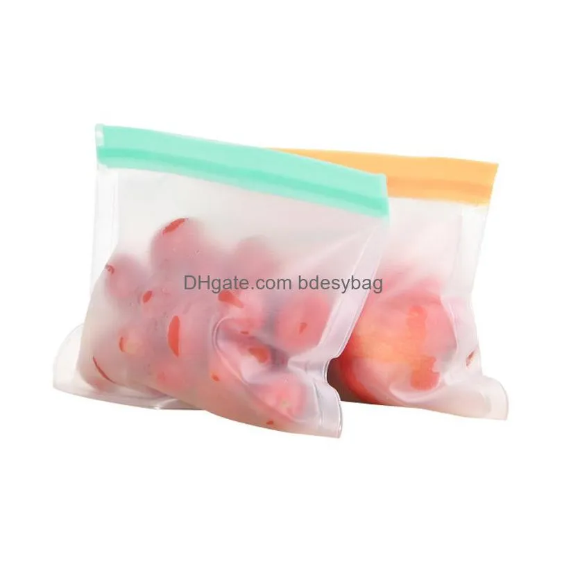 reusable food storage bag leakproof food bag for sandwich/ snack/ fruit food zip top container bags lx2946