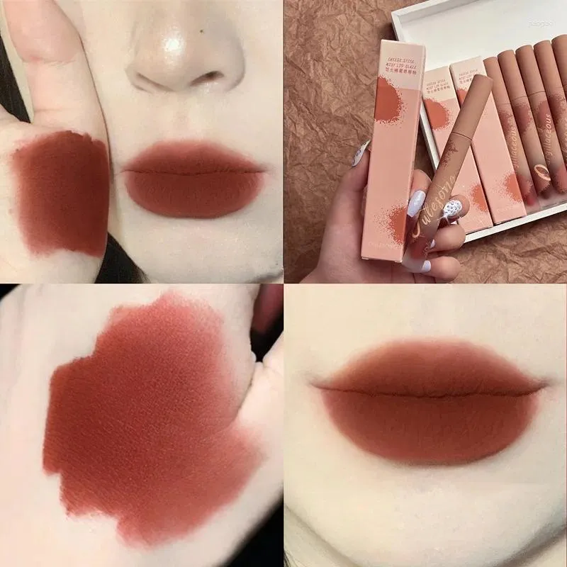 Lip Gloss Waterproof Matte Glaze 6 Color Liquid Lipstick Long Lasting Moisturizing Tint Cosmetics Women Make Up