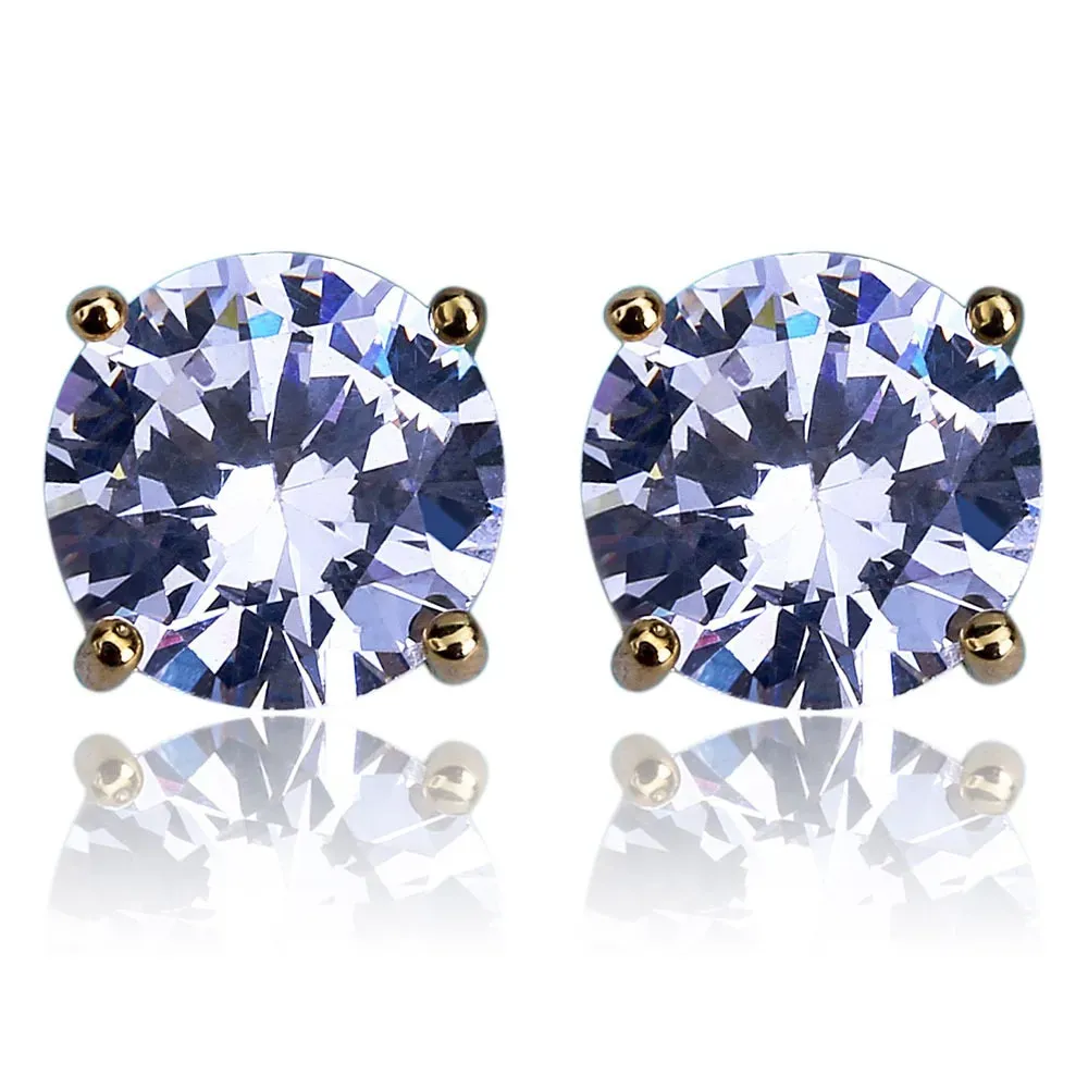 24ct gold-plated cz stone-studded drop earrings - Adwitiya - 4173481