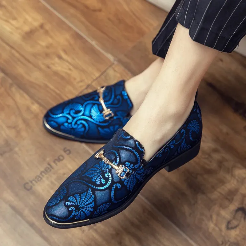 Dress Shoes Spring Business Men Shoes Gold Blue Adult Dress Footwear Slip On Man Party Formal Shoes Plus Size Casual Shoes For Mens Zapatos 231124 From 13 14 DHgate
