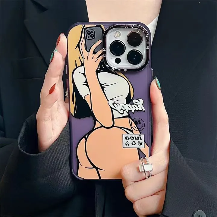 Placcatura di design Custodia per telefono smerigliata Bikini Selfie Girl Adatto per iPhone 14 13 12 Pro max 11 14plus Custodia morbida per telefono anti-caduta