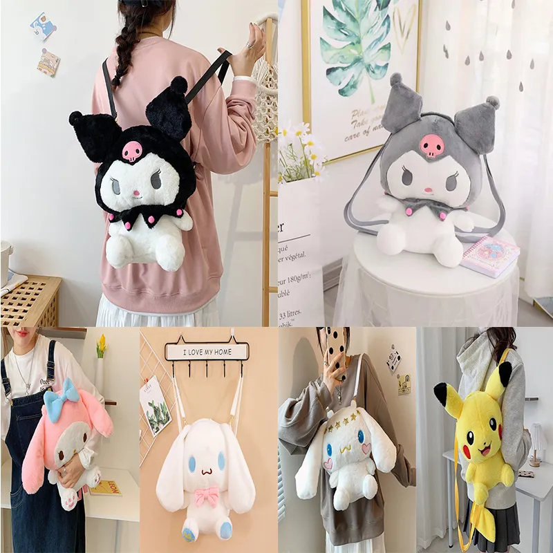 Fabricantes por atacado 6 estilos de 30cm fofos kulomi backpack backpack backpack filmes de desenho animado e televisão periférica boneca infantil mochila infantil