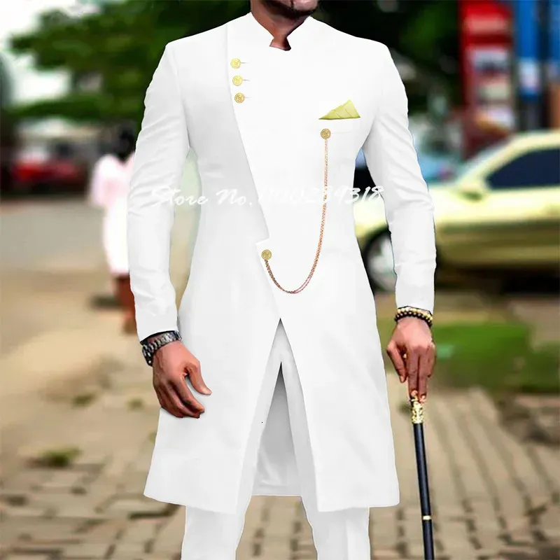 Ternos masculinos Blazers brancos para homens Slim Fit Party Prom Party Wedding Groomsmen Groom Terno Tuxedo Faestume de moda 2pcs Homme Blazer Pants 231124