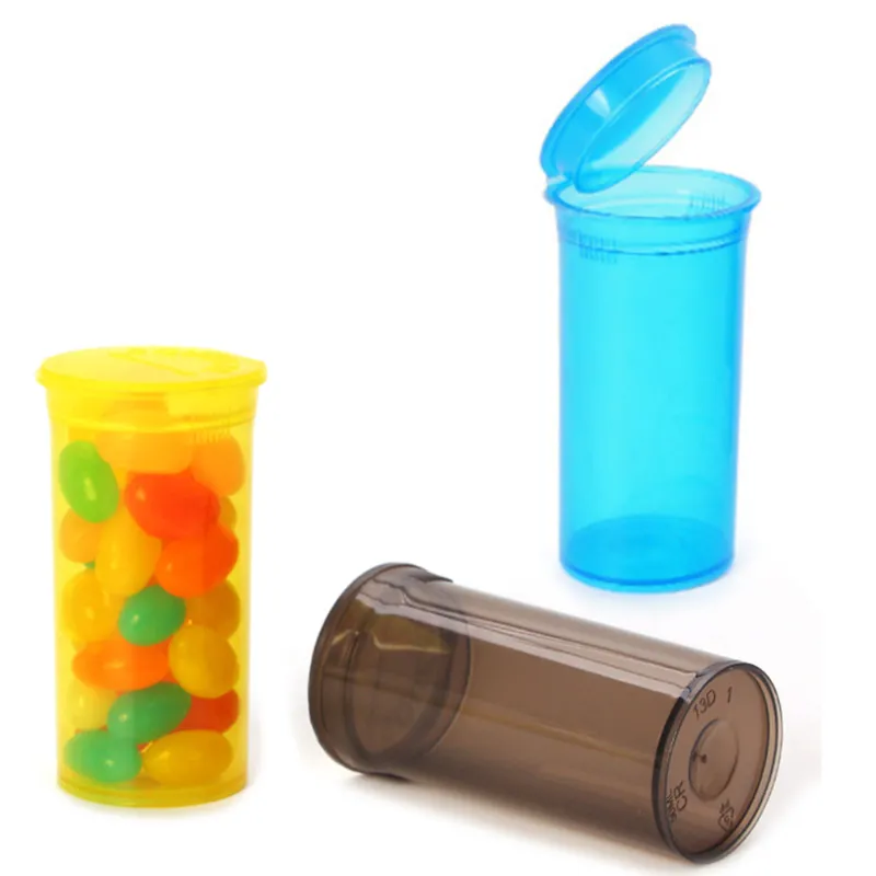 80ml Nem Kanıtı Hap Şişesi 80ml Pop Üst Şişe Tütün Tezahı Bitki Depolama Kılıfı Stash Jar Baharat Konteyneri Sigara Plastik Tüpler