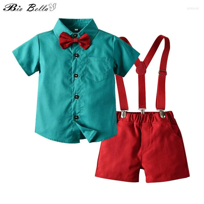 Giyim Setleri Boy Beyefendi Takım Bebek Moda Düğün Partisi Çocuk Kıyafetleri Yaz 2023 Bebek Kostümleri