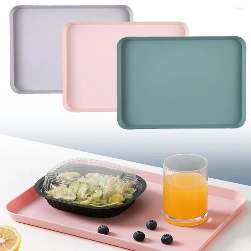 Plates Serving Tray Rectangular Anti Slip Scratch Resistant Plastic For Home Practical Multi-use Large Capacity