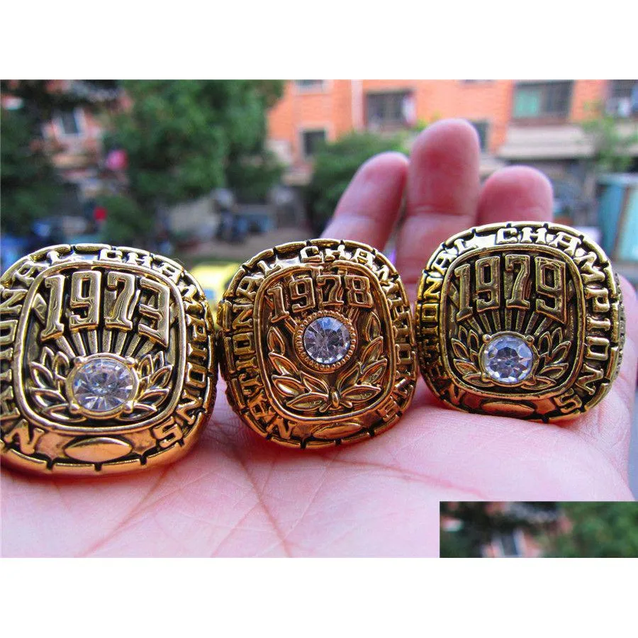 Klaster pierścieni 3pcs 1973 1978 1979 1979 Alabama Crimson Tide National Championship Ring Ping Setvenir Men Fan Gift Hurtowa upuszczenie DH5JS