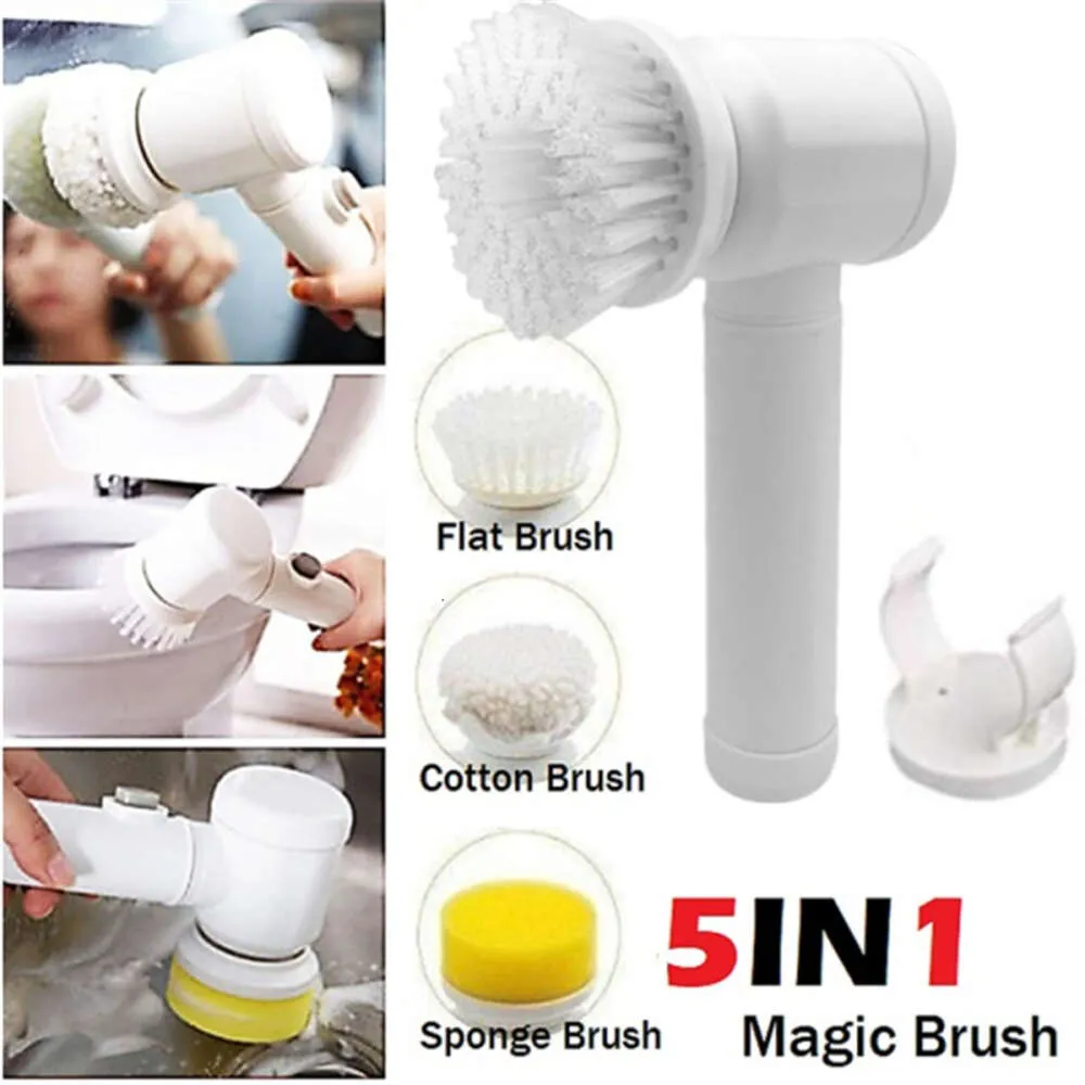 New Kitchen Electric Cleaner Bathroom Toilet Kitchen Glass Wall Cleaning Bath Brush Handle Sponge Bath Bathtub Ceramic Cleaning Tool